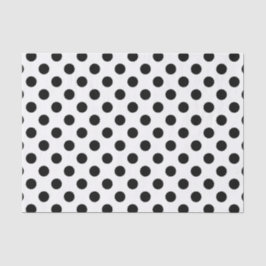 Papel De Seda Pos de polka negro sobre blanco
