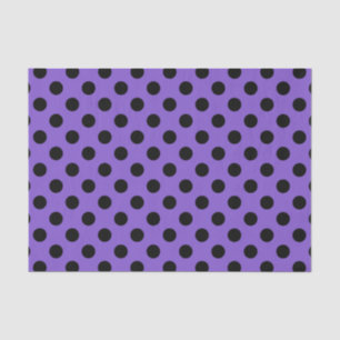 Papel De Seda Pos de polka negro sobre lavanda