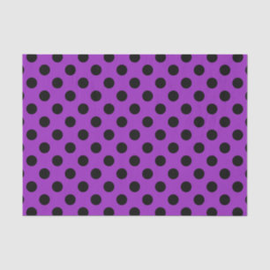 Papel De Seda Pos de polka negro sobre morado