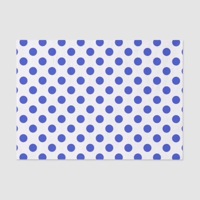 Papel De Seda Pos reales de polka azul (Anverso)
