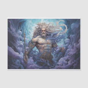Papel De Seda Poseidon Greek God Under Sea Decoupage