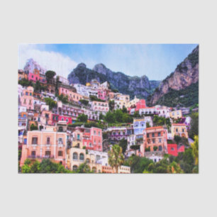 Papel De Seda Positano colorido, Italia Decoupage