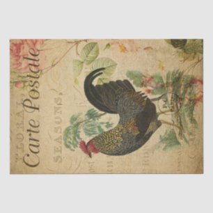 Papel De Seda Postal de desempate de pollo francés vintage