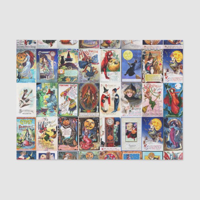 Papel De Seda Postal del vintage de Halloween (Anverso)