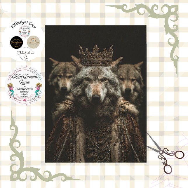 Papel De Seda Póster de arte de lobo gótico real decoupage (Subido por el creador)