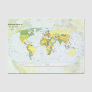 Papel De Seda Póster de Atlas Mapa Mundial Político: Decoración