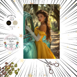 Papel De Seda Poster de desahucios, auto y foto de una dama de m