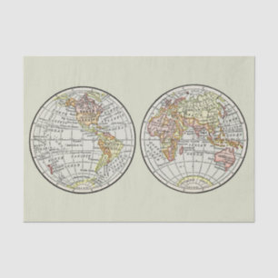 Papel De Seda Póster de Globo de Mapa Mundial de 1916 Vintage He
