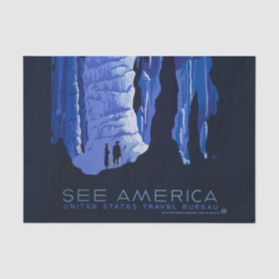 Papel De Seda Poster de Viajes de Cavern Vintage