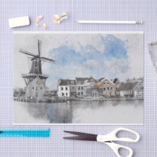 Papel De Seda Poster de Viajes Vintage de los Países Bajos y mol