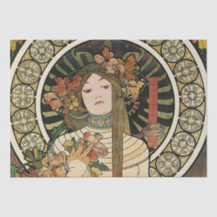 Papel De Seda Póster vintage de Alfonse Mucha Trappistine Nouvea