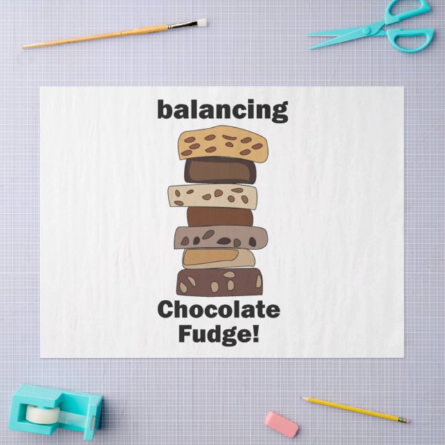 Papel De Seda Postre de chocolate con nueces divertido equilibra (Artesanía)