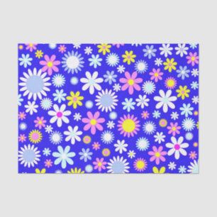 Papel De Seda Potencia de las flores azules