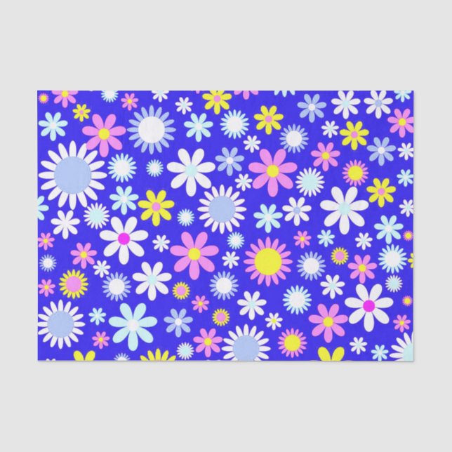 Papel De Seda Potencia de las flores azules (Anverso)