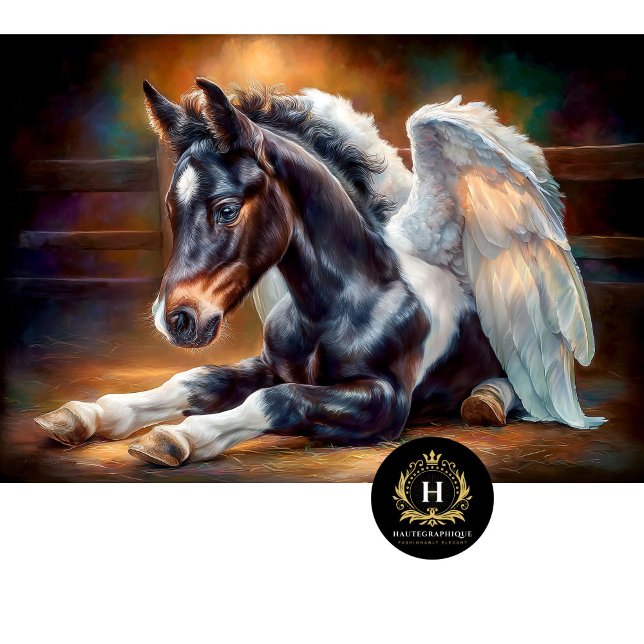 Papel De Seda Potro Negro Alado Celestial Decoupage Ángel (Subido por el creador)