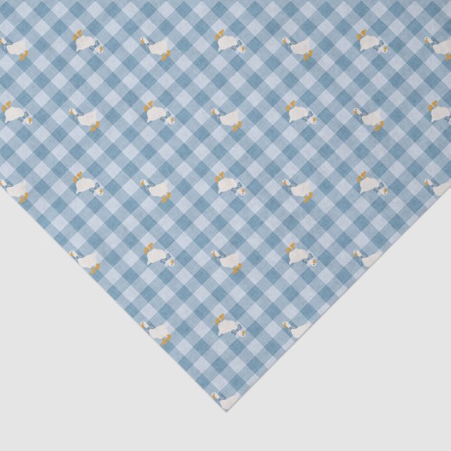 Papel De Seda Powder Blue Gingham Goose Checkered  (Detalle)