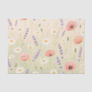 Papel De Seda Pradera de flores silvestres pastel suave floració