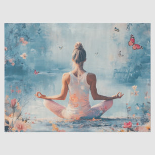 Papel De Seda Pradera del Atardecer Meditación con Mariposas (3)