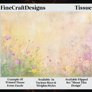 Papel De Seda Pradera Primaveral de Flores Silvestres Pastel DZ5