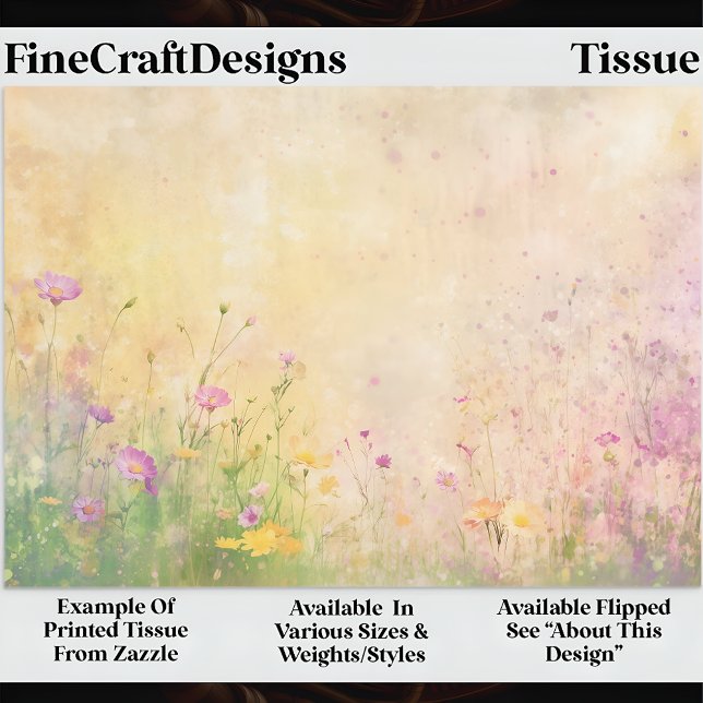 Papel De Seda Pradera Primaveral de Flores Silvestres Pastel DZ5 (Subido por el creador)