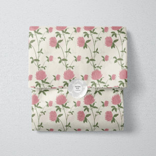 Papel De Seda Prado Botánico Retro Trébol Archivo Vintage