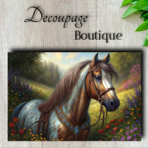 Prado de Caballo Decorado con Decoupage
