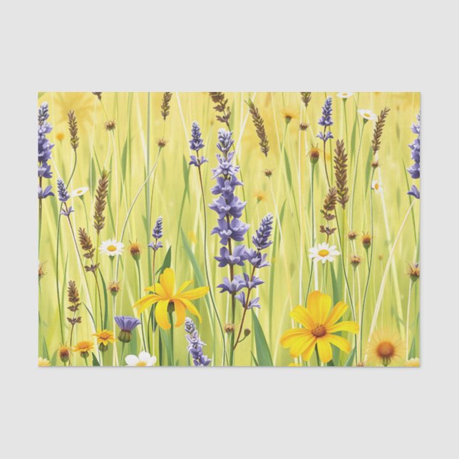 Papel De Seda Prado de flores silvestres patrón de verano (Anverso)