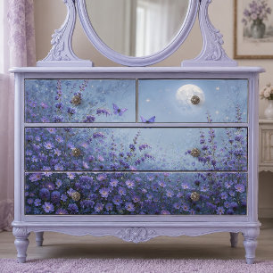 Papel De Seda Prado de Mariposas de Lavanda bajo la Luz de la Lu