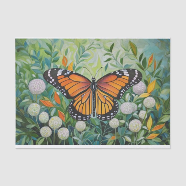 Papel De Seda Prado de Mariposas, Monarca y Sueños de Diente de  (Anverso)