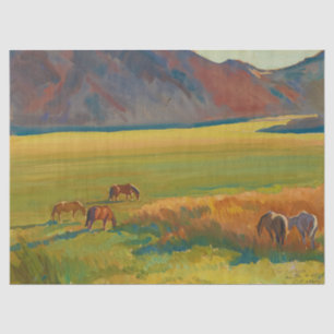Papel De Seda Prado y caballos por Maynard Dixon