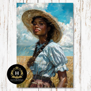 Papel De Seda Prairie African Cow Girl Country Western Rustic