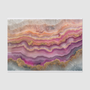 Papel De Seda Preciosa ágata de cristal geodésico en rosa y oro