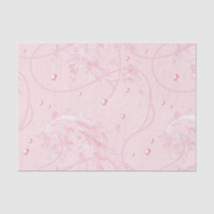 Papel De Seda Precioso Desfile Nupcial de Perlas Elegantes Rosa 