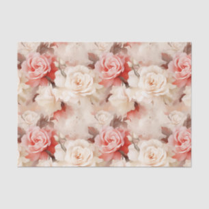 Papel De Seda Precioso rosa rubor crema rosa floral ducha nupcia
