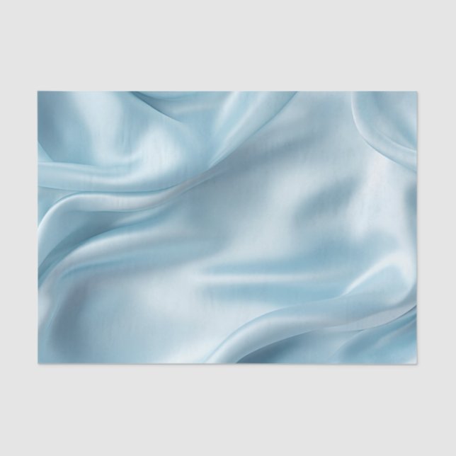 Papel De Seda Precioso Satén Falso Azul Claro Femenino (Anverso)