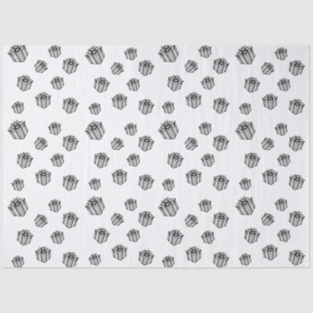 Papel De Seda Premium Silver Gift Boxes Elegant Holiday Party (Anverso)