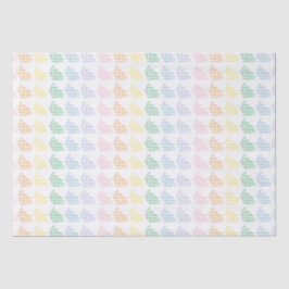 Papel De Seda Preppy Gingham Easter Bunnies Pastel