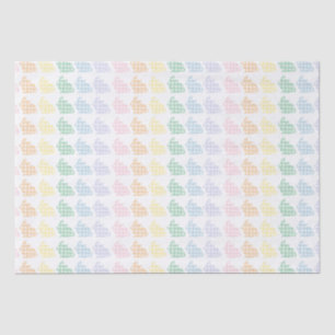 Papel De Seda Preppy Gingham Easter Bunnies Pastel
