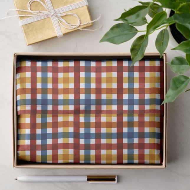 Papel De Seda Preppy Plaid Pattered (Regalo )
