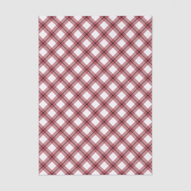 Papel De Seda Preppy Red Argyle Plaid (Anverso)