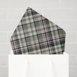 Papel De Seda Preppy Rosa Negro Verde Cuadros Navidad Fiesta