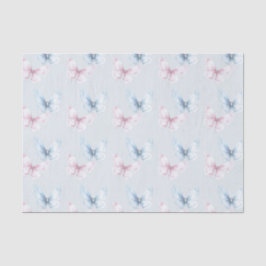 Papel De Seda Pretty Blue Pink Butterflies Birthday