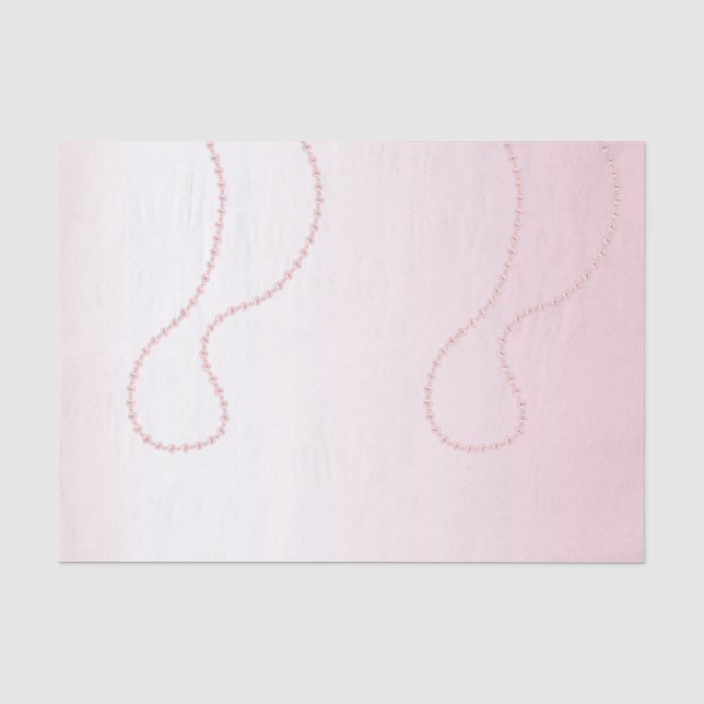 Papel De Seda Pretty Chic Pink Pearls Despedida de Soltera (Anverso)