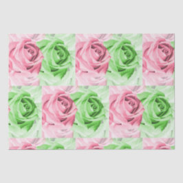 Papel De Seda Pretty in Pink & Green Rose Tissue Wrap