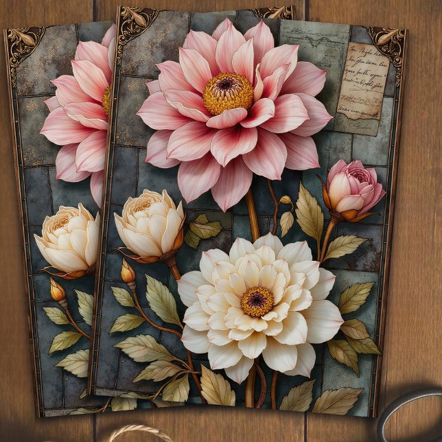 Papel De Seda Pretty Pink And White Stained Glass Decoupage Art (Subido por el creador)