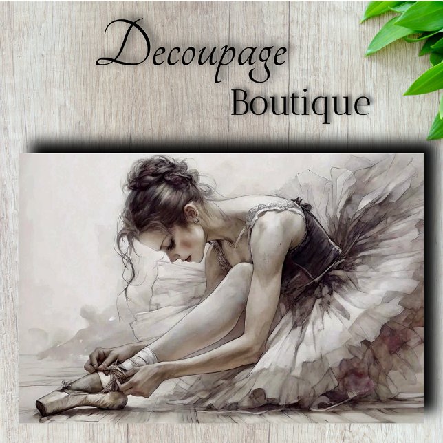 Papel De Seda Prima Ballerina Monocromo Decoupage (Ballerina Monochrome Decoupage Tissue Paper)