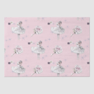 Papel De Seda Prima Ballerina Swan y Rosas