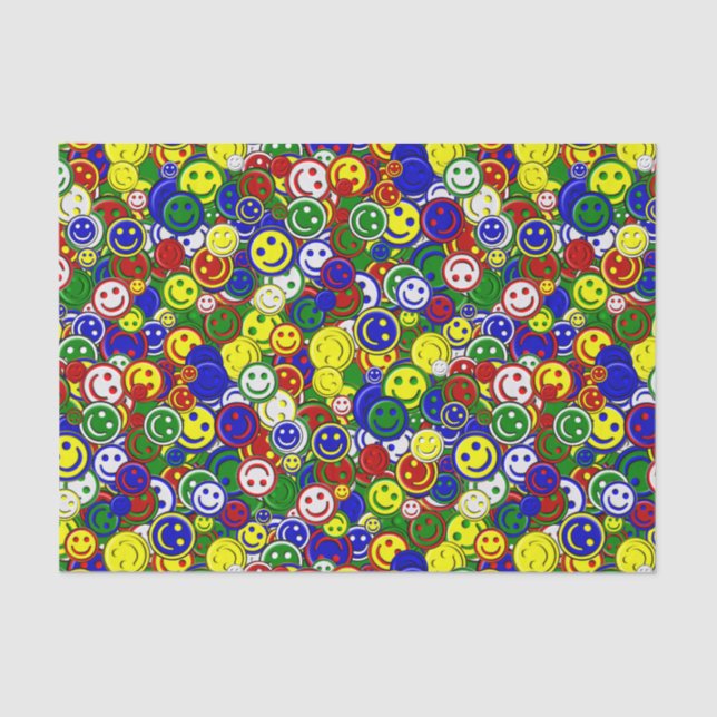 Papel De Seda Primario Happy Face Allover Beads (Anverso)