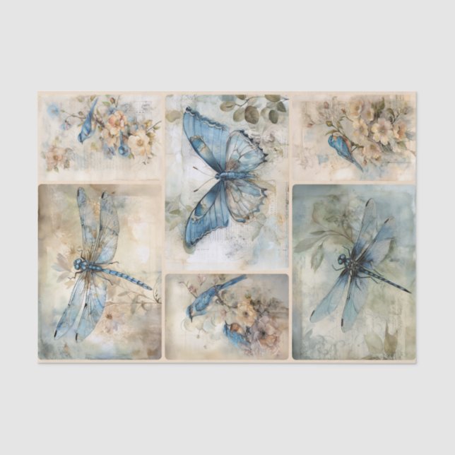 Papel De Seda Primavera Azul (Anverso)