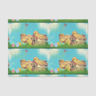 Papel De Seda Primavera feliz, Pascua alegre. Embalaje del